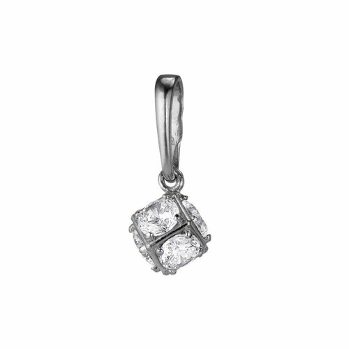 подвеска diamant серебро 925 проба родирование аметист фианит Подвеска Красная Пресня, фианит, серебристый, бесцветный