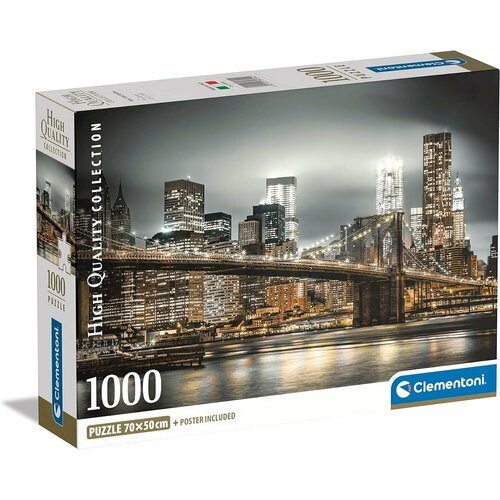 пазл для взрослых clementoni 1000 деталей бруклинский мост нью йорк Пазл для взрослых Clementoni 1000 деталей: Горизонт Нью-Йорка