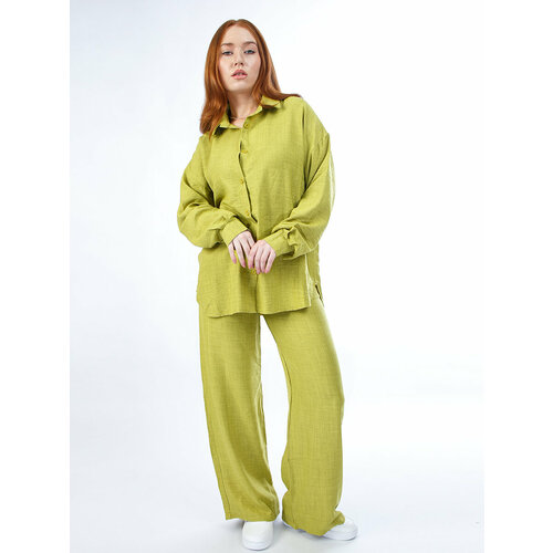 Комплект одежды Modniki, размер 50/54, салатовый костюм женский брючный классический льняной летний размер 54 бордовый бренд klim 100% лен
