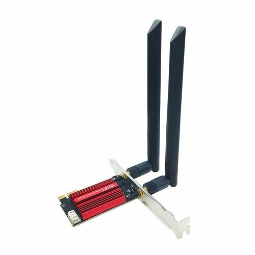 Wi-Fi PCI-E Адаптер RTL8852CE Pro, Wi-Fi 6E 2.4/5/6 ГГц, 5374 Мбит/сек, Bluetooth 5.3, 2 Внешние Антенны, Сетевая Карта для ПК, для Компьютера