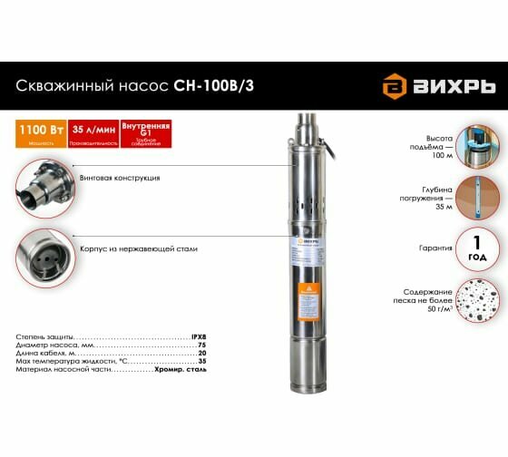 Насос Вихрь СН-100В/3