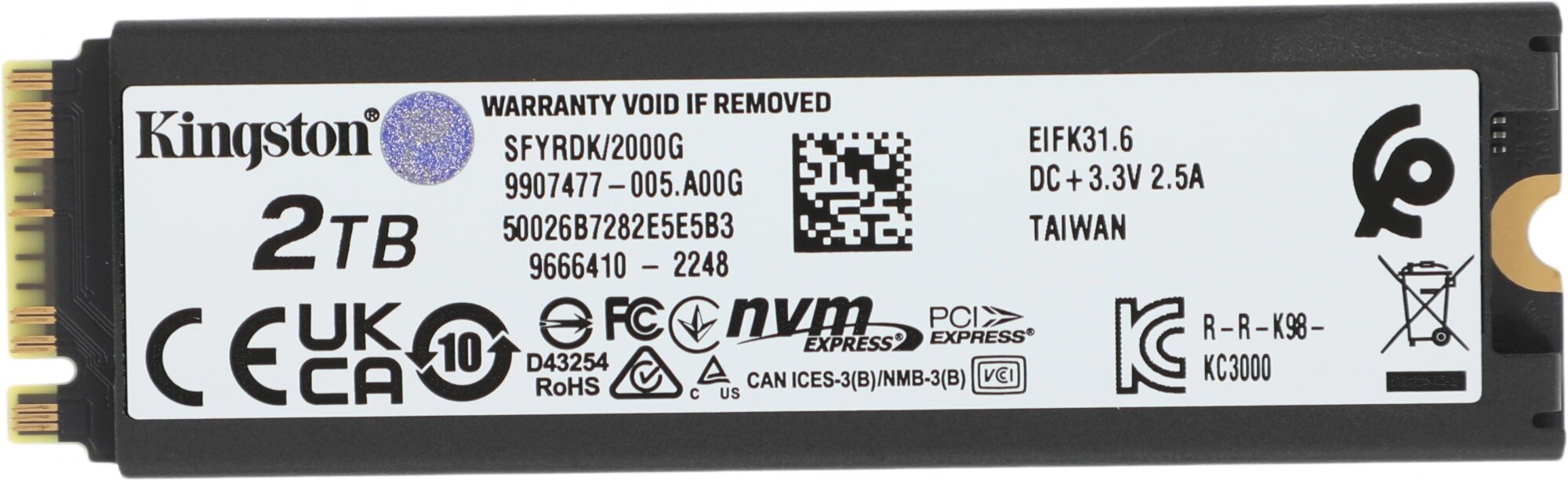 Твердотельный накопитель Kingston Fury Renegade 2000Gb PCI-E 4.0 x4 SFYRDK/2000G - фото №9