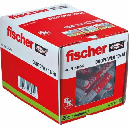 Дюбель универсальный Fischer DuoPower 10 x 80 538242 (25 шт)