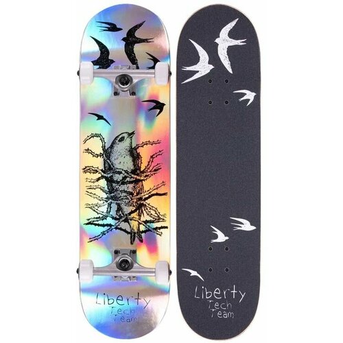 Скейтборд Liberty bz double rocker skateboards 80cm 31 5in abec 7 bearing complete standard skate 95a pu shock absorption maple skateboard