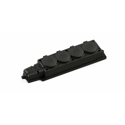 Колодка MultiSet 4х розетка 2КЗ 16А250В IP44 каучуковая черн SE MST4104BK 737₽