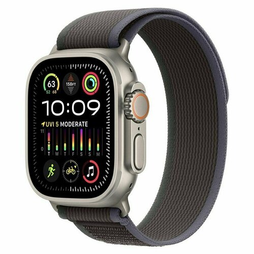 смарт часы apple watch ultra 49mm titanium black gray trail s m Apple Watch Ultra 2 Titanium Blue/Black 49 mm TL ML