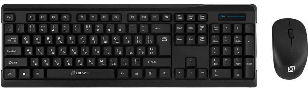 Клавиатура + мышь Оклик 230M клав: черный мышь: черный USB беспроводная (412900)