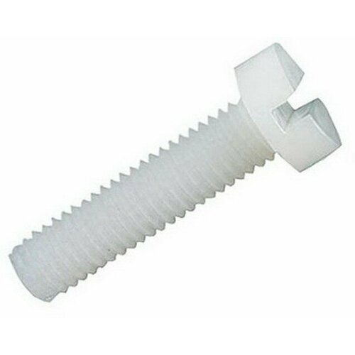 Винт DIN84 5x25 PA66 Винт пластиковый полиамидный DIN84 М5x25 мм PA66 белый 990₽