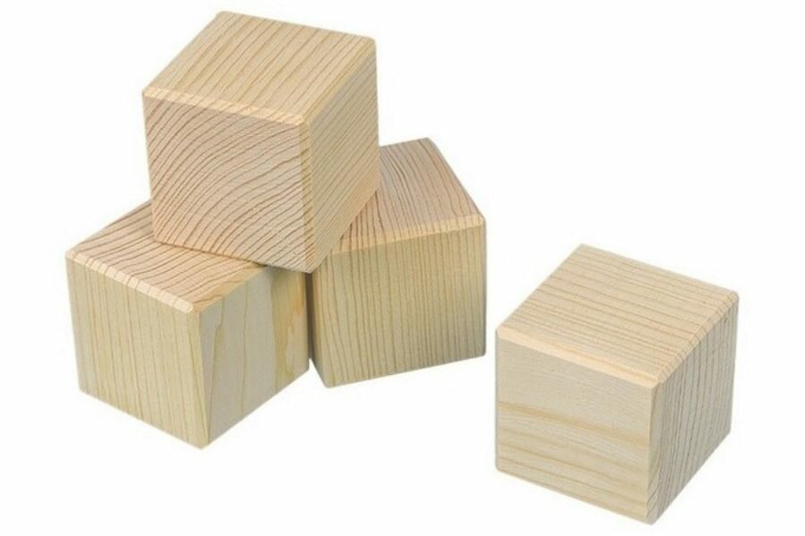 Набор деревянных заготовок для декорирования MR. CARVING Кубики, 5,5*5,5см, 4шт