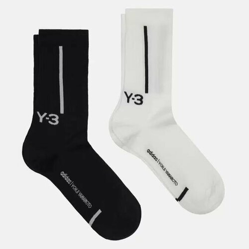Носки adidas, размер M, черный, белый комплект носков y 3 crew 2 pack