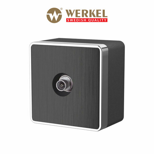 фото Тв-розетка оконечная werkel gallant w5083004 графит рифленый ip20