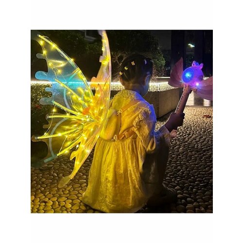 товары для праздника merimeri костюм крылья бабочки с блестками Крылья феи бабочки ангела движущиеся светящиеся с музыкой