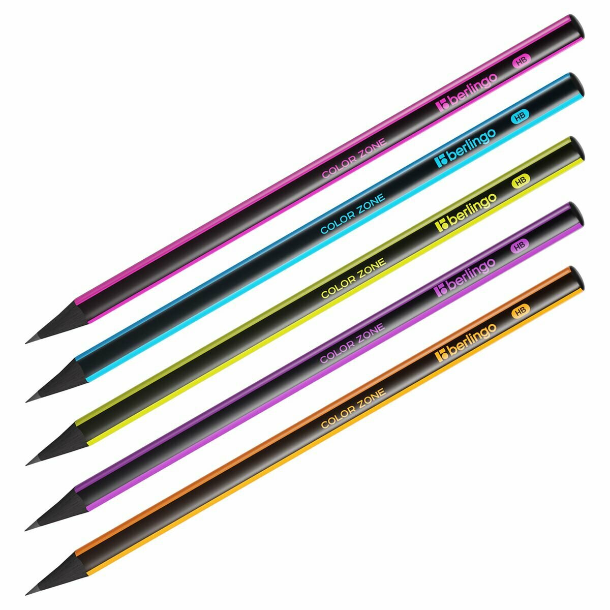 72 шт. Карандаш ч/г Berlingo "Color Zone", трехгранный, черное дерево, заточен, ассорти