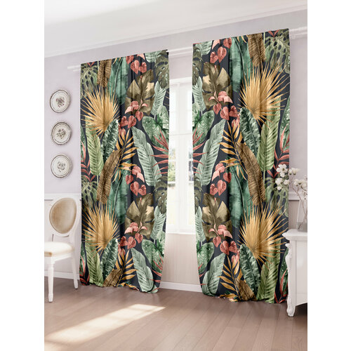 Фотошторы IRIS "Интерьерные для гостиной" 145x260, 2 шт, арт 766H бежевый, зеленый, бесцветный, золотистый, розовый, фиолетовый, черный, серебристый, красный, кремовый, желтый