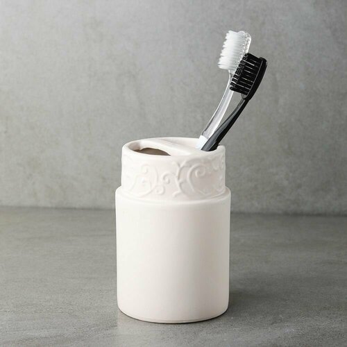 Стакан для зубных щеток и пасты с разделителем, керамика