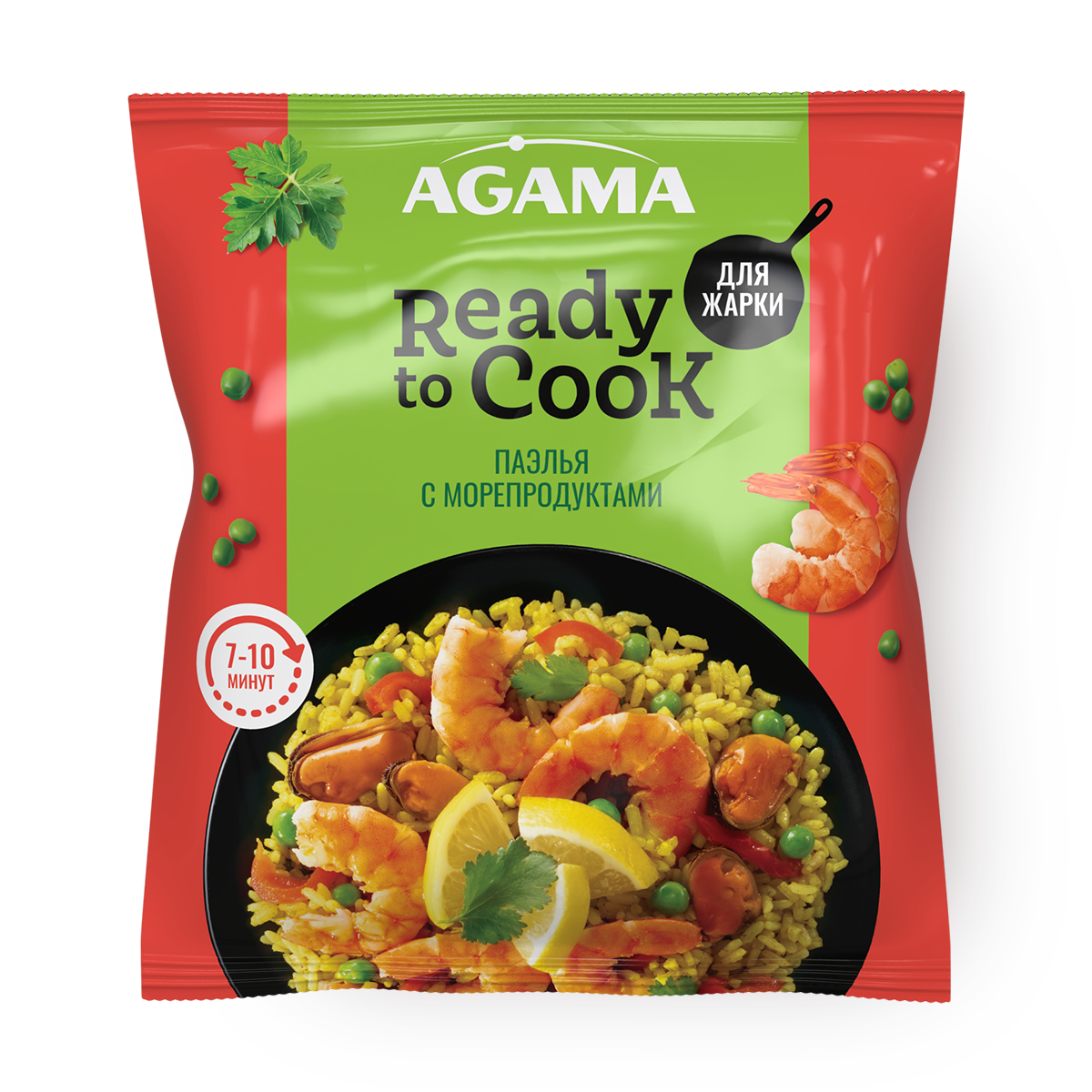 Паэлья Agama Ready to Cook, с морепродуктами, замороженная, 320 г