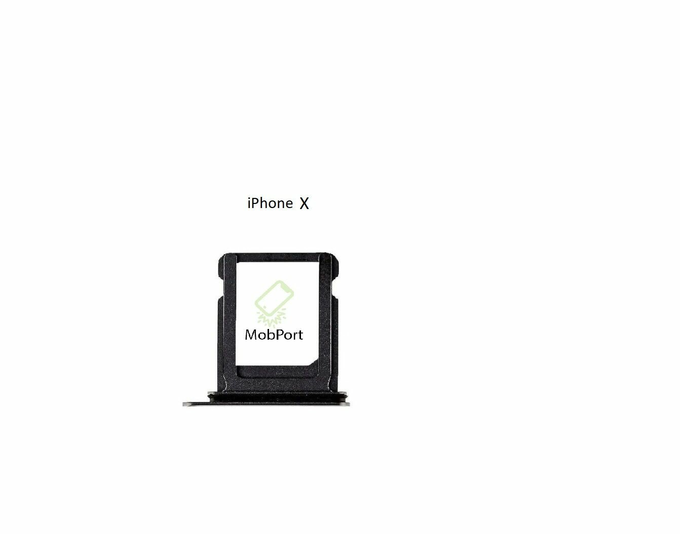 Держатель SIM "Сим Лоток" для iPhone X, металл/пластик, черный