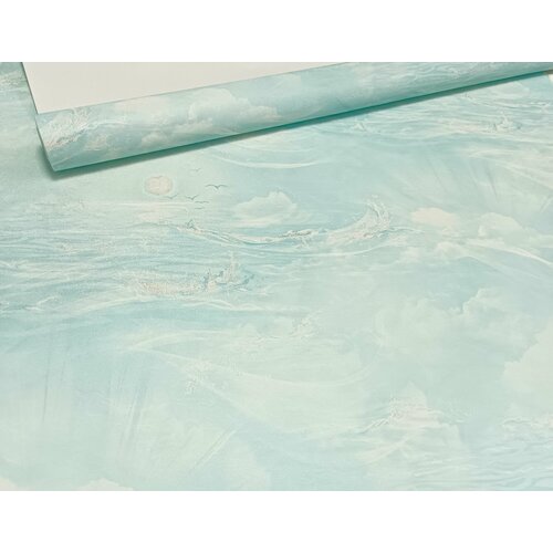 Обои виниловые для детской комнаты Артекс Африка уни 10980-01 метровые бирюзовые 1.06*10м