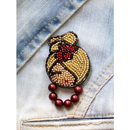 Брошь CRAZY CRYSTAL, бежевый, желтый