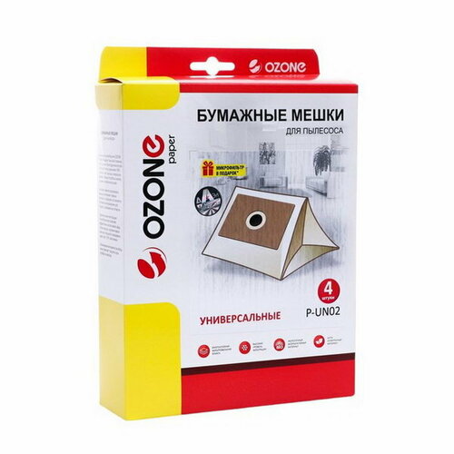 Универсальные бумажные Мешки-пылесборник P-UN02 для пылесоса фланец 120х190 4 шт м 1049585 592₽