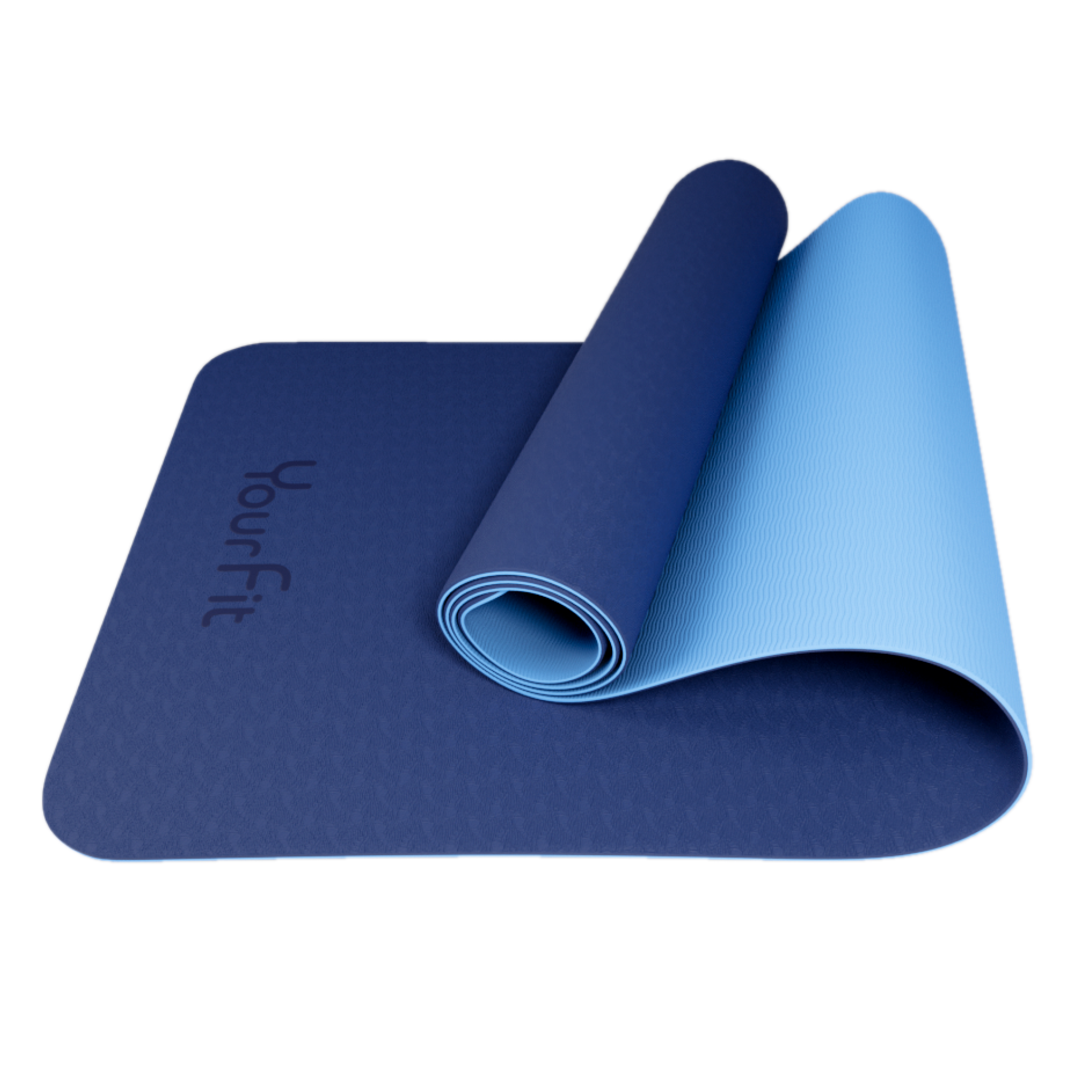 фото Коврик для йоги и фитнеса YourFit, черно-бирюзовый