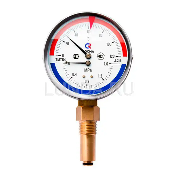 фото Термоманометр тмтб, подключение снизу, Росма