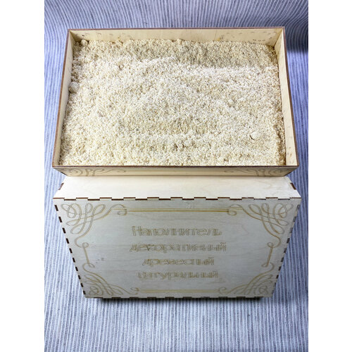 Опилки мелкие (древесная мука) в деревянной коробке 10 л