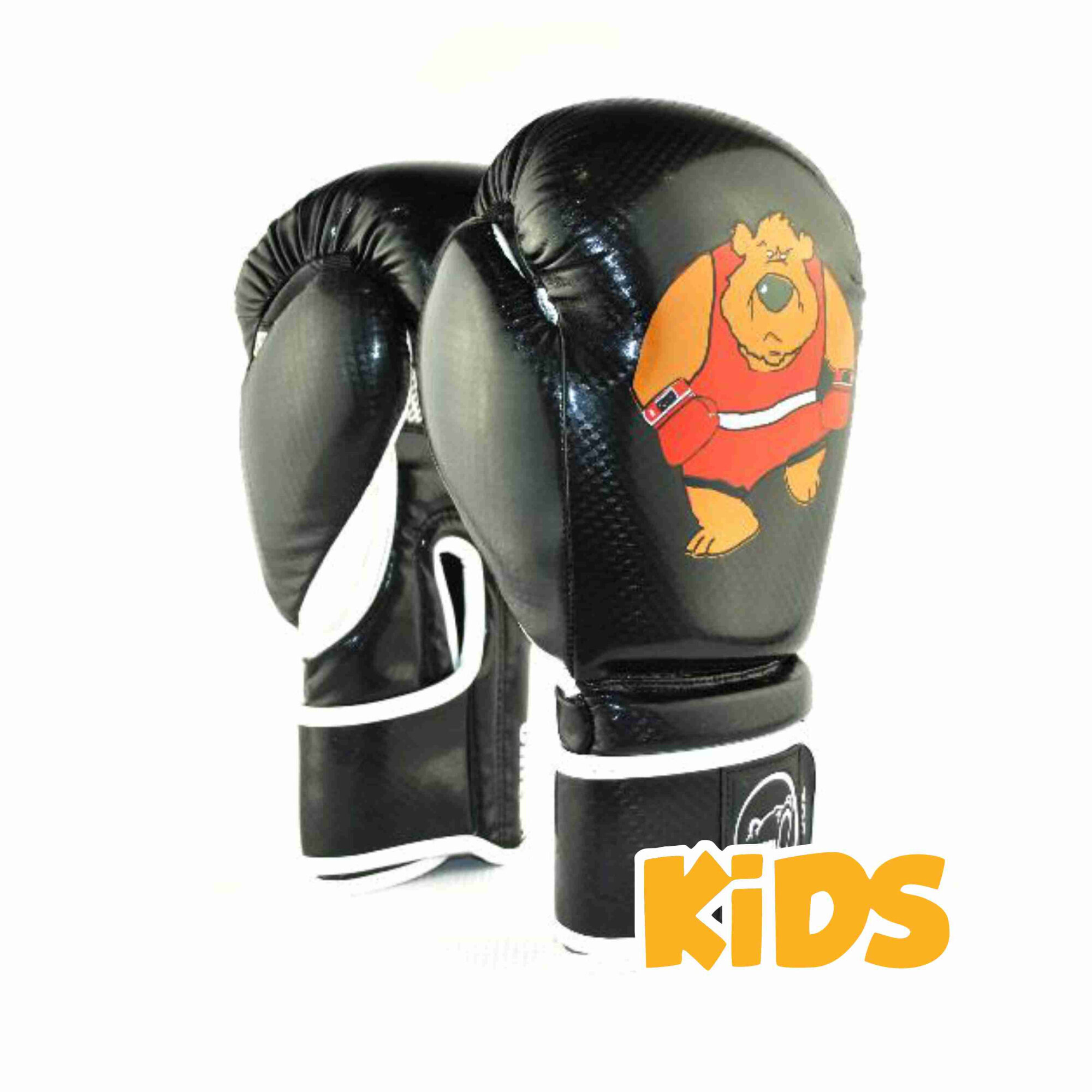 21-74BK Kiboshu Детские Боксерские перчатки CHILD-ST/Черный/Кожа/Зам (6 унций) - Kiboshu