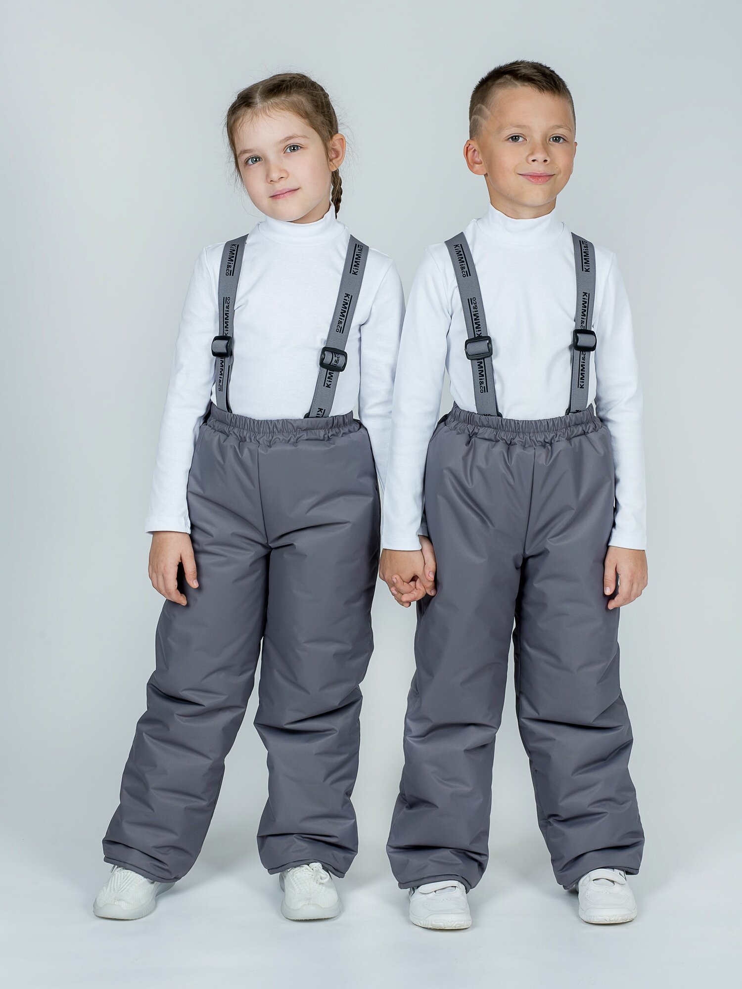 Брюки утеплённые KiMMi & co размер 64 (рост 122-128)  серый