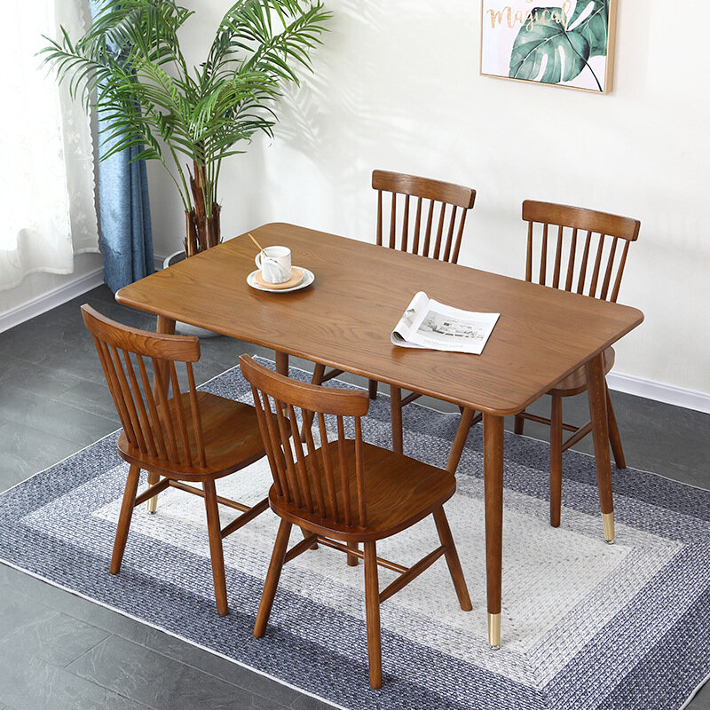 фото Обеденный стол Shunyi, скандинавский стиль, массив дерева, прямоугольный