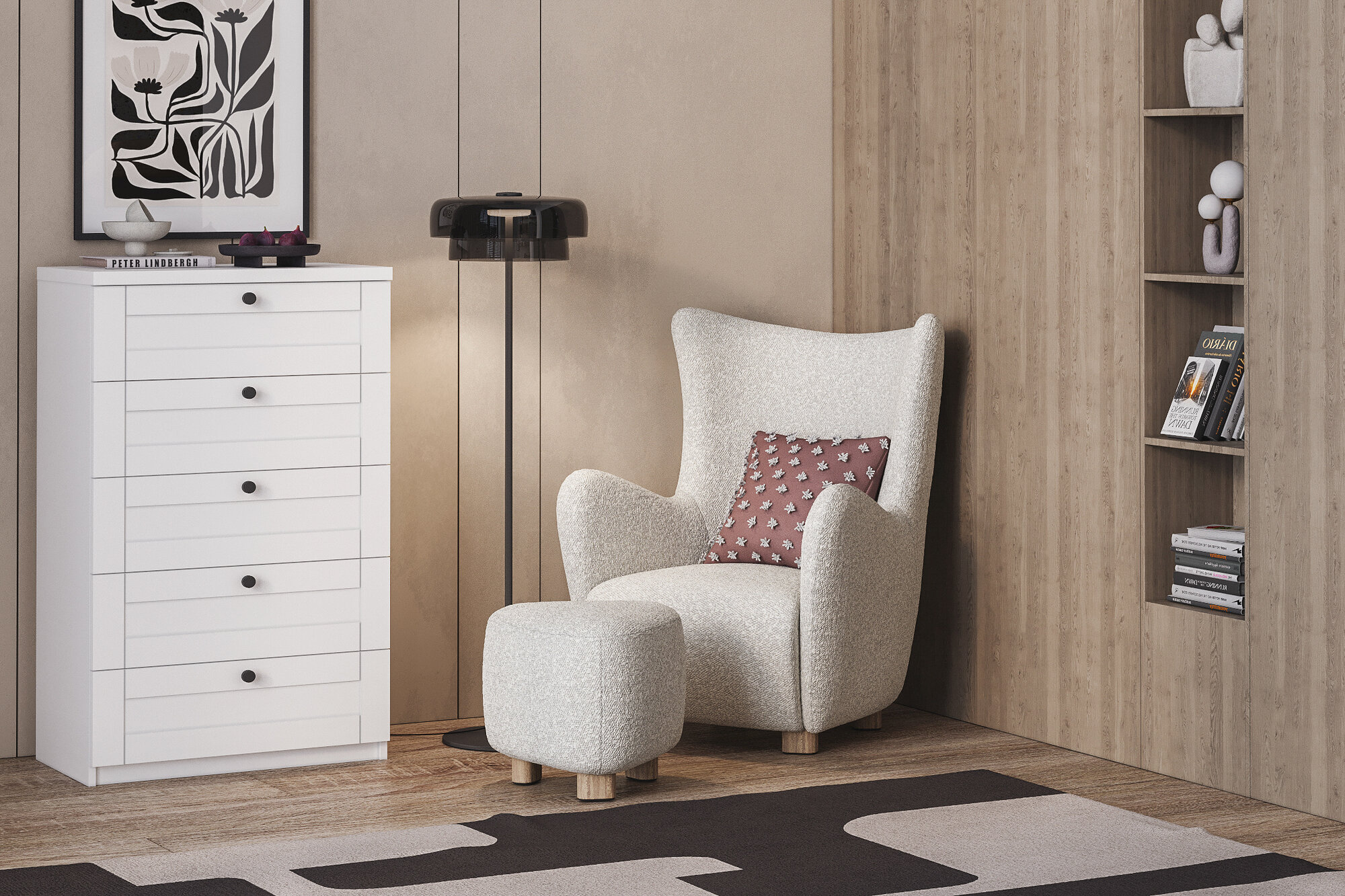 Комод МебельЛэнд24 София РАХ - 3 МДФ 70x40x123 с 5 ящиками