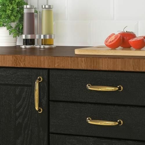 Ручка для мебели IKEA ENERYDA энерида, 112 мм, желтая медь — фото 1