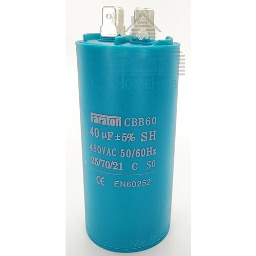 Пусковой конденсатор 40uFмкф 450V CBB-60 45x90 клеммы 594₽