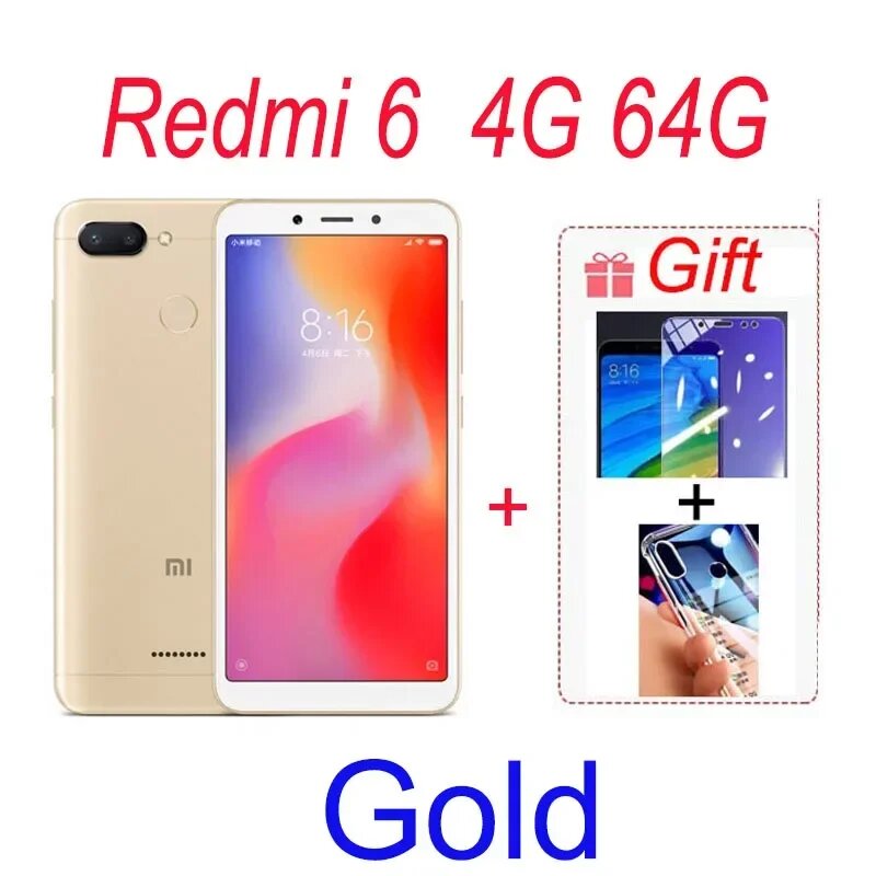 СXiaomi, Redmi 5 Plus, Смартфон, Золотой, 4ГБ, 64ГБ, global, восстановленный,
