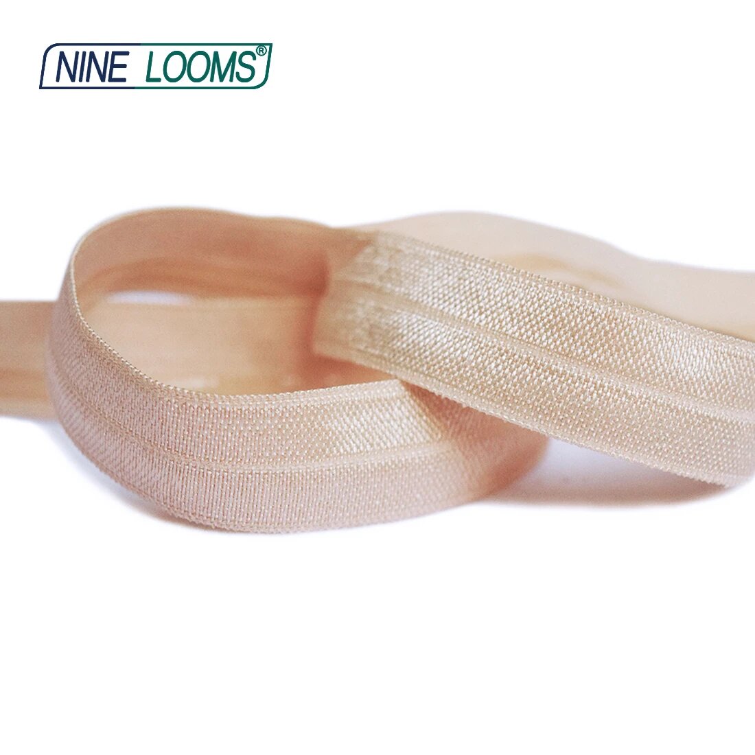 Резинки NINE LOOMS силиконовые с принтом 5/8", 15 мм, спандекс, 2 ярда, 15 мм, 2 Yards, Бежевый