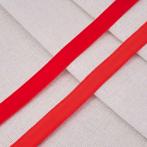 Лента бархатная эластичная 1 см 329 м красный цвет для творческих проектов Айрис 1677₽