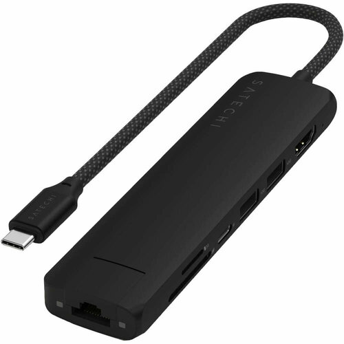 Адаптер для ноутбука Satechi 7-in-1 USB-C Slim Multiport Adapter with Ethernet чёрный ST-P7SK 7990₽