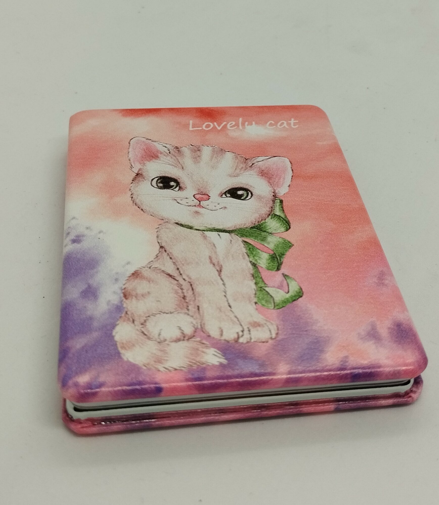 Зеркало кожаное, прямоугольное "Кошечка Lovely Cat" — фото 1