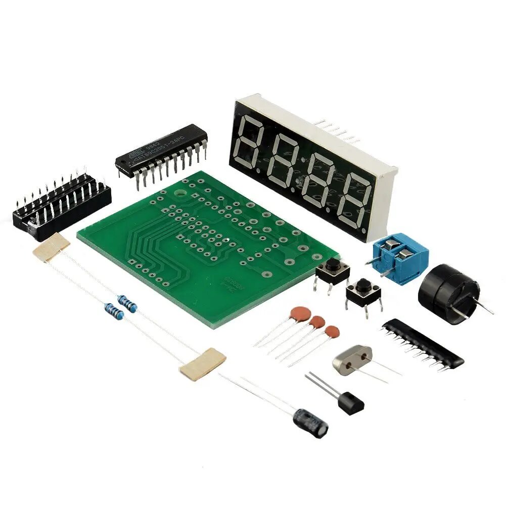 Occkic Электронный набор часов AT89C2051 красные, DIY Kit