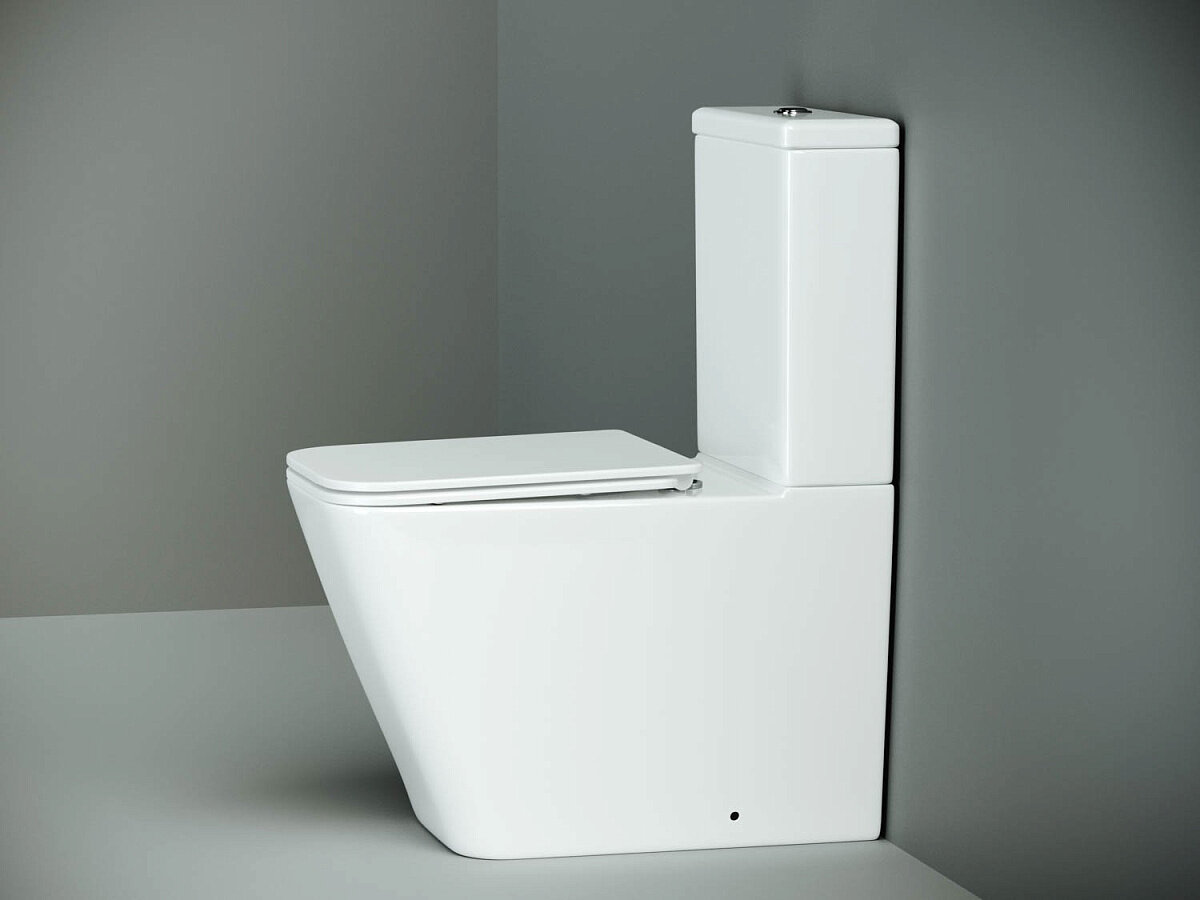 Унитаз напольный Ceramica Nova Cubic CN1803 безободковый с бачком с крышкой микролифт