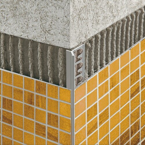 Изображение товара PROKERLAM LINE - Профиль "Мерседес" для плитки из алюминия анодированного серебро матовое размер 10 мм длина 2.7 метра