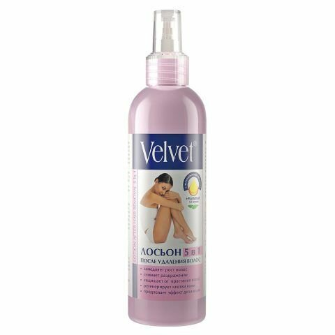 Лосьон после удаления волос VELVET 5 в 1, замедляет рост, 200 мл