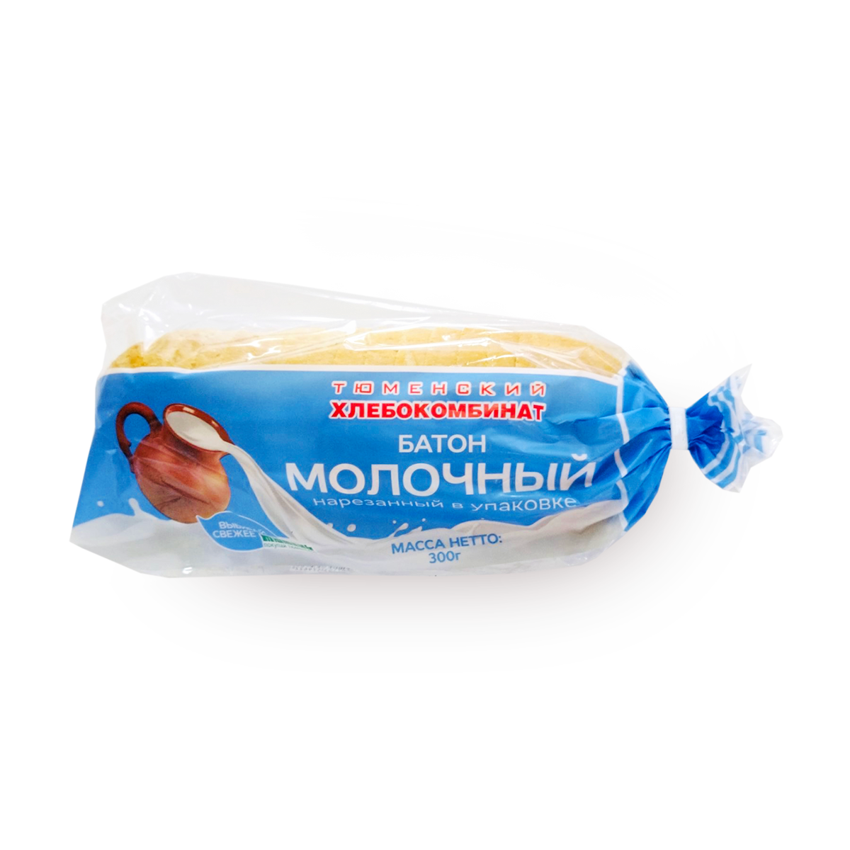 Батон Молочный Тюменский хлебокомбинат, в нарезке, 300 грамм