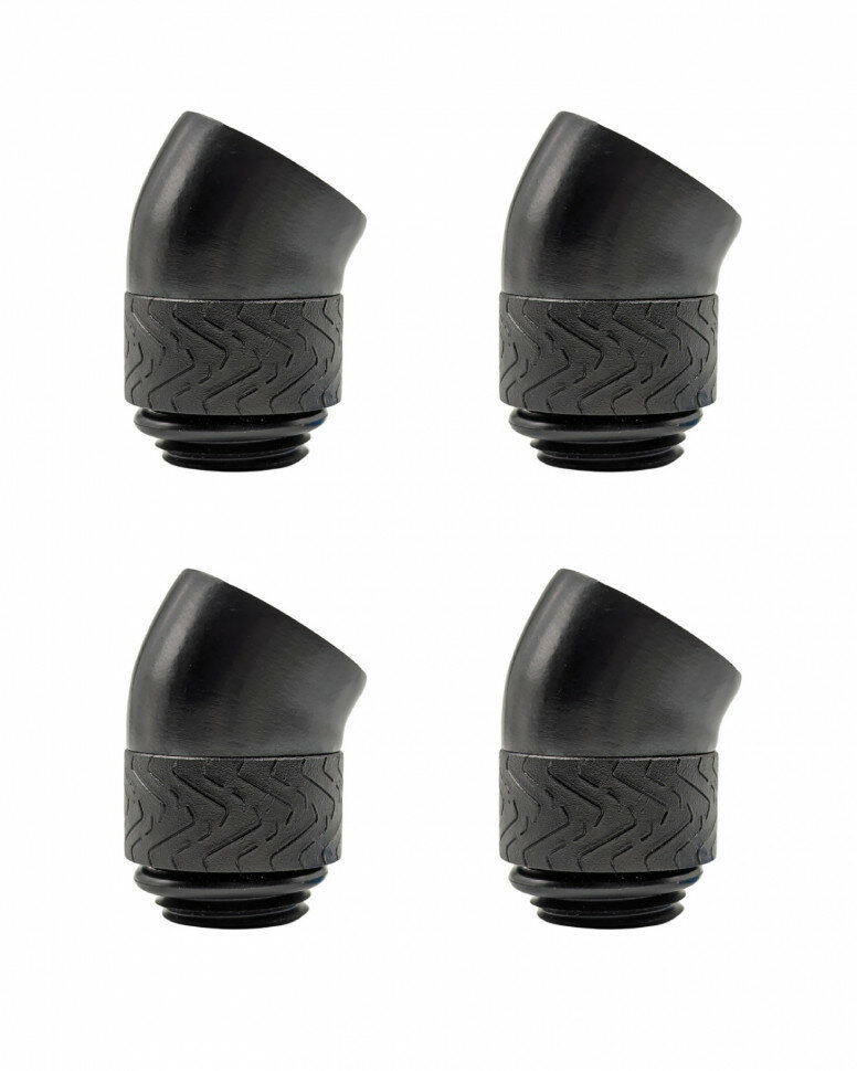 Фитинг угловой TFC - High Flow 30 Angle Rotary Adapter M/F G1/4 Black - 4шт
