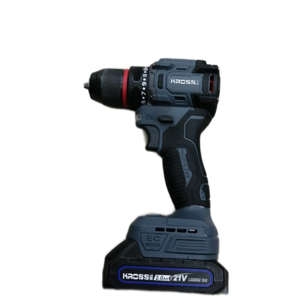 Шуруповерт аккумуляторный бесщеточный Kross KLi 21 BL Type 3, 21В, 2 акк. х 2,0 Ah+з. у.