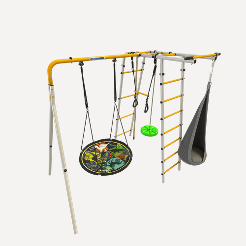 Изображение товара Детский спортивный комплекс для улицы Лайт Комбо (ROMANA лесная поляна 3 желтый/серый - база)