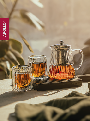 Изображение товара Набор чайник заварочный 950 мл Apollo, два бокала 280 мл, боросиликатное стекло