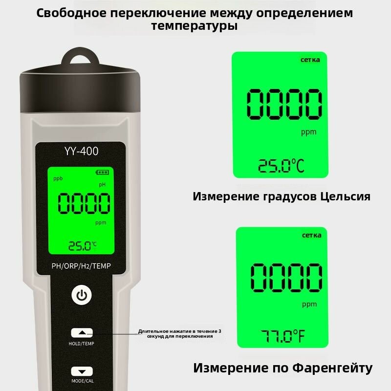 4-в-1 ручка для тестирования воды: pH, ОВП, водород и качество фото