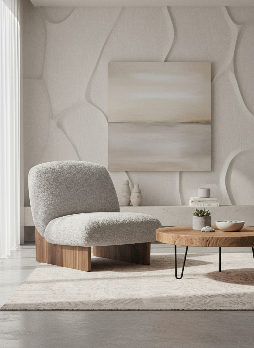 Кресло мягкое для отдыха дома Форест, 90 х 74 см, Дуб Кастелло / Серый, Barni silver