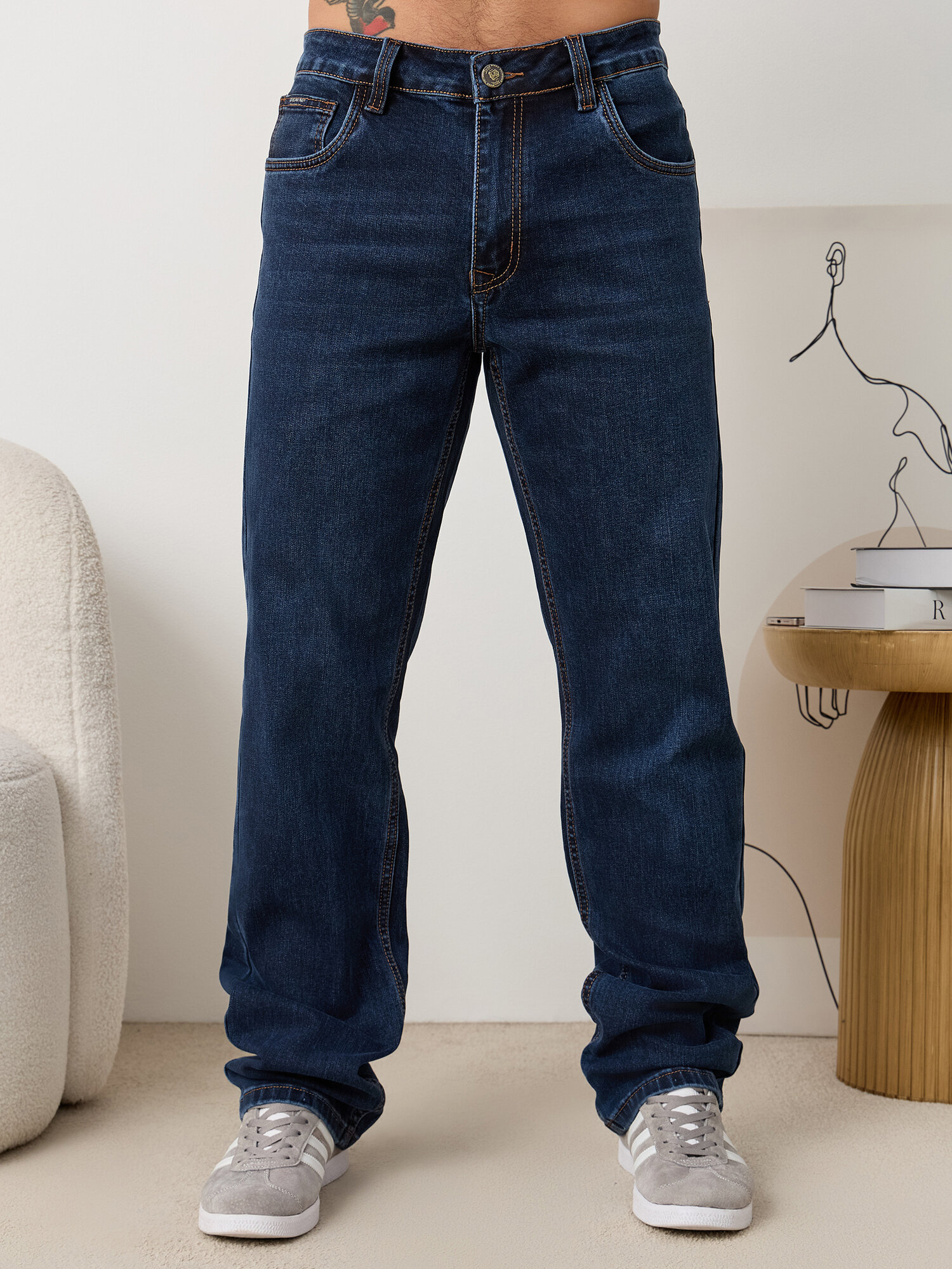 Джинсы классические GOD BARON, размер 33, темно-синий